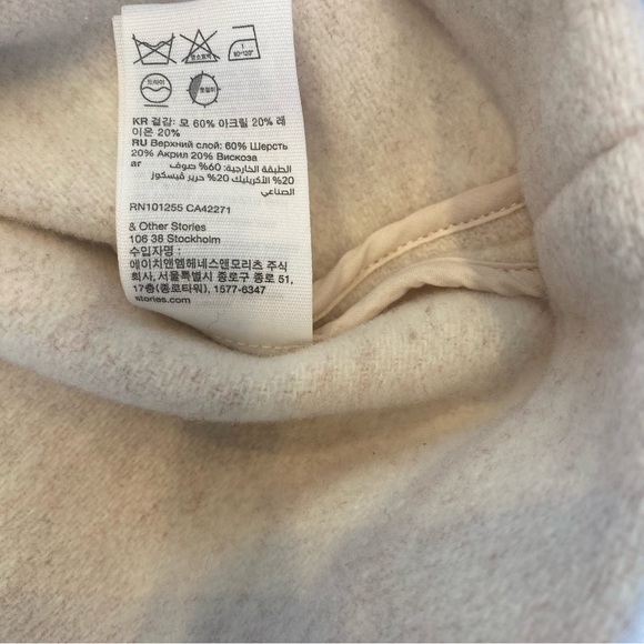 & Other Stories Blush Wool Blend Utility Style Jacket Size S - Picture 15 of 16